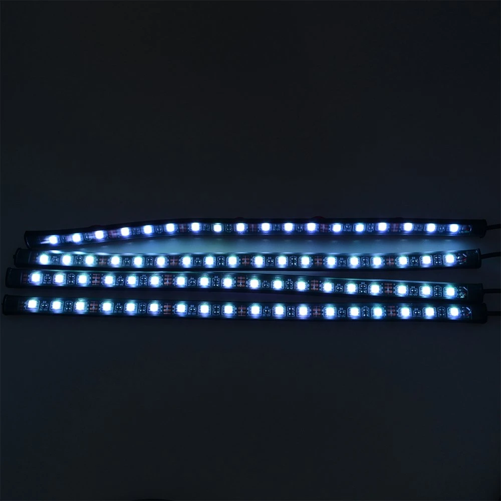 Other Car Lights 4PCS 18SMD Multi Colour Voice Control Footlight Decoration Interior 18LED Atmosphere Light for Car