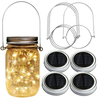 Solar String Decorative Light Lids Fit Colorful Mason Jar Lights