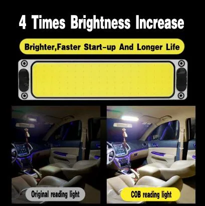 Super Bright COB 96 SMD Pannello LED Pannello luminoso interno 12V 24V per Auto Auto Camion SUV Cupola Lampada da lettura Lampada da lettura