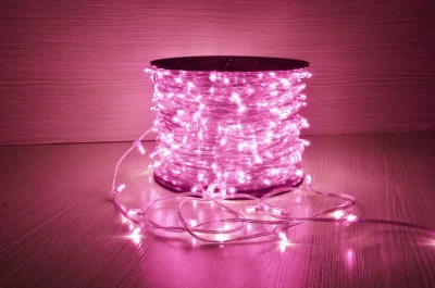 Stringa di luci a clip LED sostituibili impermeabili a LED rosa da 12 V per uso esterno