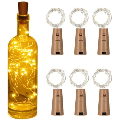 Luce per bottiglia di vino con logo personalizzato con luci a stringa a LED in sughero Luci a stringa per batteria Ghirlanda Decorazione per bar per matrimoni per feste di Natale