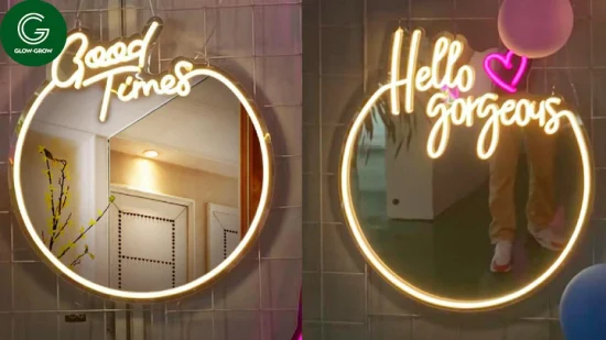 Good Times Mirror Neon Sign Luce notturna a LED personalizzata per la decorazione della parete di nozze della camera da letto di casa